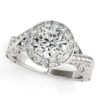 Size: 9 – Halo Set Diamond Engagement Ring in 14k White Gold (1 5/8 cttw)