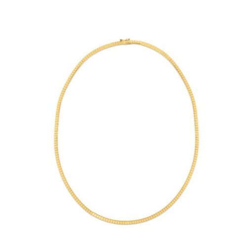 Size: 20 – 14k Yellow Gold Brick Omega Necklace