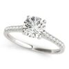 Size: 6.5 – 14k White Gold Single Row Scalloped Set Diamond Engagement Ring (1 1/8 cttw)
