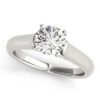 Size: 6.5 – 14k White Gold Cathedral Design Solitaire Diamond Engagement Ring (1 cttw)