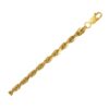 Size: 24 – 10K Yellow Gold Lite Hollow Diamond Cut Rope Chain (4.00 mm)