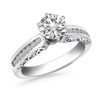 Size: 9 – 14k White Gold Channel Set Engagement Ring with Engraved Sides