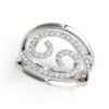 Size: 7 – Swirl Design Diamond Ring in 14k White Gold (1/2 cttw)