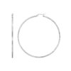 Ridge Textured Hoop Earrings in Sterling Silver(2x50mm)