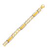 Size: 8.5” – 14k Two-Tone Gold Men’s Bracelet with Fancy Rounded Bars