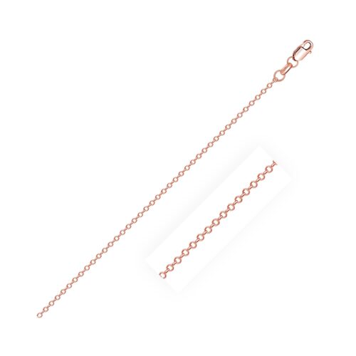Size: 18” – Diamond Cut Cable Link Chain in Rose Gold (0.87 mm)