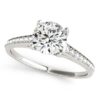 Size: 6.5 – 14k White Gold Diamond Engagement Ring With Cathedral Design (1 1/3 cttw)