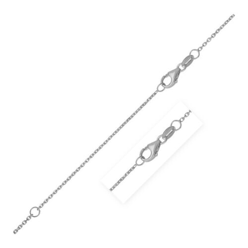 Size: 18 – Double Extendable Diamond Cut Cable Chain in White Gold (0.87 mm)