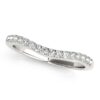 Size: 5 – 14k White Gold Curvy Style Pave Set Diamond Wedding Band (1/5 cttw)