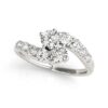 Size: 3.5 – 14k White Gold Two Stone Overlap Design Diamond Ring (1 cttw)