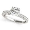 Size: 3 – 14k White Gold Antique Style Diamond Engagement Ring (1 1/8 cttw)