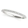 Size: 6 – 14k White Gold Round Diamond Pave Set Wedding Band (1/8 cttw)