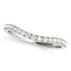 Size: 8 – 14k White Gold Pave Set Round Diamond Curved Wedding Band (1/4 cttw)
