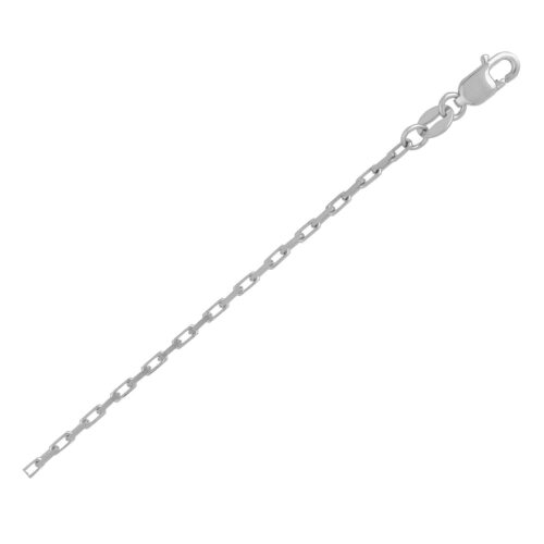 Size: 18 – 14k White Gold French Cable Chain (1.30 mm)