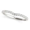 Size: 4 – 14k White Gold Curved Pave Setting Diamond Wedding Ring (1/8 cttw)