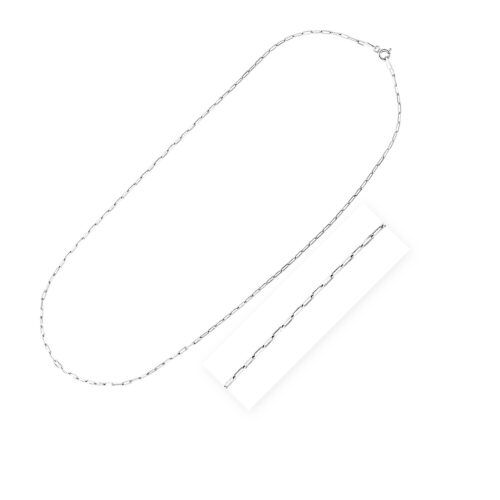 Size: 18” – Sterling Silver Rhodium Plated Paperclip Chain (1.80 mm)