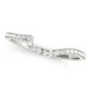 Size: 4 – 14k White Gold Round Pave Setting Curved Diamond Wedding Ring (1/5 cttw)