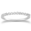 Size: 8 – 14k White Gold Floating Diamond Single Shared Prong Wedding Ring Band