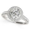 Size: 9 – 14k White Gold Pave Style Diamond Engagement Ring (1 3/8 cttw)