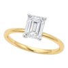 Size: 7.5 – 2 Carat Emerald Lab Grown IGI G/VS1 Diamond Solitaire Ring in 10K Yellow Gold