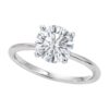 Size: 4.5 – 1 1/2 Carat Round Lab Grown IGI G/VS1 Diamond Solitaire Ring in 14K White Gold