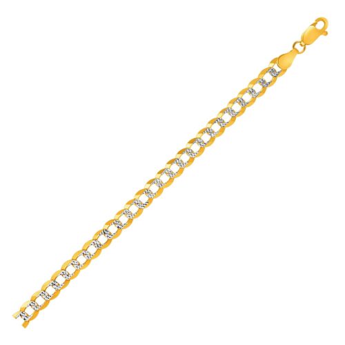 Size: 22” – 14k Two Tone Gold Pave Curb Chain (5.70 mm)