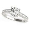 Size: 8 – 14k White Gold Round Antique Style Diamond Engagement Ring (1 1/8 cttw)