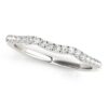 Size: 8 – 14k White Gold Wave Motif Diamond Wedding Band (1/5 cttw)