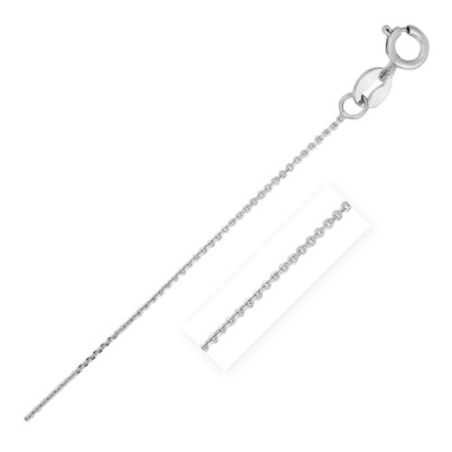 Size: 18” – 14k White Gold Diamond Cut Cable Link Chain (0.68 mm)