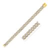 Size: 8.25” – 14k Two Tone Gold Curb Chain Bracelet with Diamond Pave Links