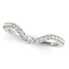 Size: 6.5 – 14k White Gold Wavy Design Round Diamond Wedding Ring (1/6 cttw)