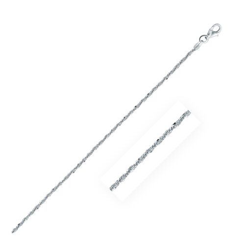Size: 24” – Rhodium Plated Sterling Silver Sparkle Style Chain (1.60 mm)