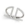 Size: 3 – 14k White Gold Open Style Dual Band Ring with Diamonds (1/2 cttw)