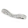 Size: 5.5 – 14k White Gold Milgrained Baroque Curved Diamond Wedding Ring (1/6 cttw)