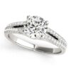 Size: 4.5 – 14k White Gold Split Shank Round Diamond Engagement Ring (1 1/8 cttw)