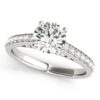 Size: 4.5 – 14k White Gold Single Row Prong Set Diamond Engagement Ring (1 3/8 cttw)
