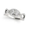 Size: 7.5 – 14k White Gold Split Shank Infinity Two Stone Round Diamond Ring (1/2 cttw)