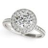 Size: 5.5 – 14k White Gold Round Halo Diamond Engagement Ring (1 1/2 cttw)