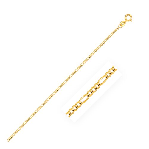 Size: 20” – 14k Yellow Gold Solid Figaro Chain (1.30 mm)