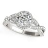 Size: 3.5 – 14k White Gold Entwined Split Shank Diamond Engagement Ring (1 1/2 cttw)