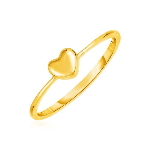 Size: 7 – 14k Yellow Gold Ring with Puffed Heart