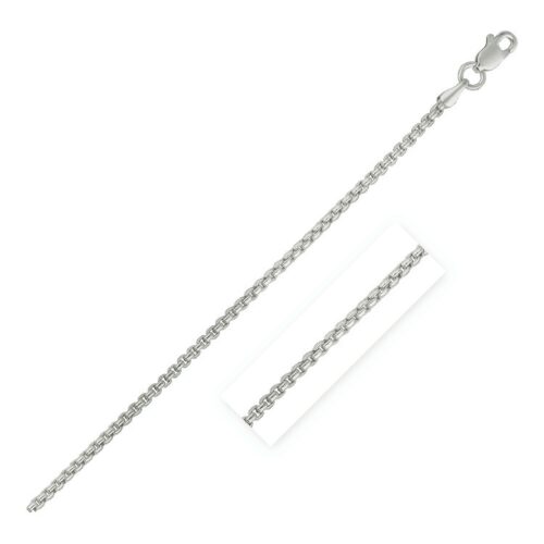 Size: 20” – 14k White Gold Round Box Chain (1.3 mm)