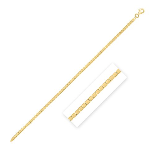 Size: 7 – Mini Cube Bracelet in 14K Yellow Gold (2.60 mm)