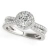 Size: 7 – 14k White Gold Diamond Engagement Ring with Split Shank Design (1 1/2 cttw)