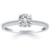 Size: 5.5 – 14k White Gold Engagement Ring with Pave Diamond Band