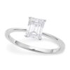 Size: 8.5 – 1 Carat Radiant Lab Grown IGI G/VS1 Diamond Solitaire Ring in 14K White Gold