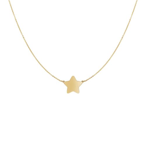 Size: 18” – 14k Yellow Gold Necklace with Five Pointed Star
