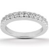 Size: 7.5 – 14k White Gold Shared Prong Diamond Wedding Ring Band