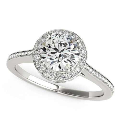 Size: 9 – 14k White Gold Classic Channel Slim Shank Diamond Engagement Ring (2 cttw)
