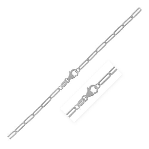 Size: 24 – 14K White Gold Paperclip Chain (2.50 mm)
